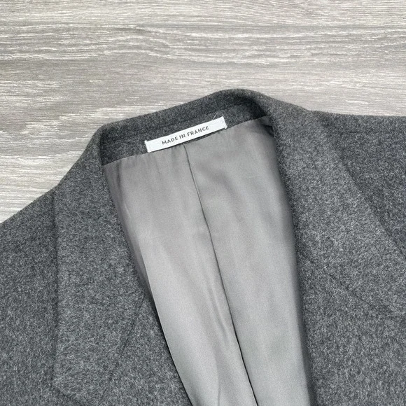 Yves Saint Laurent Blazer Mens Large Gray 2 Button Made in France 90s Vintage